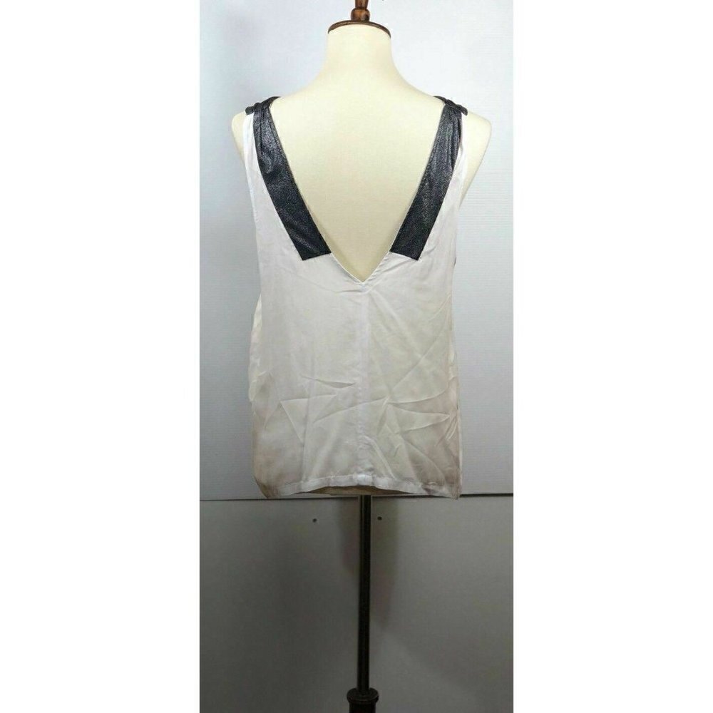 Current Affair  White Shimmer Hi Low Tank Top L - Picture 5 of 7